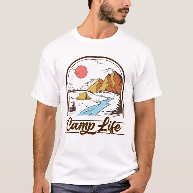 Camp Life Mountain Camping T-Shirt (Front)