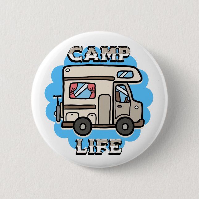 Camp Life | Retro Camper Button (Front)