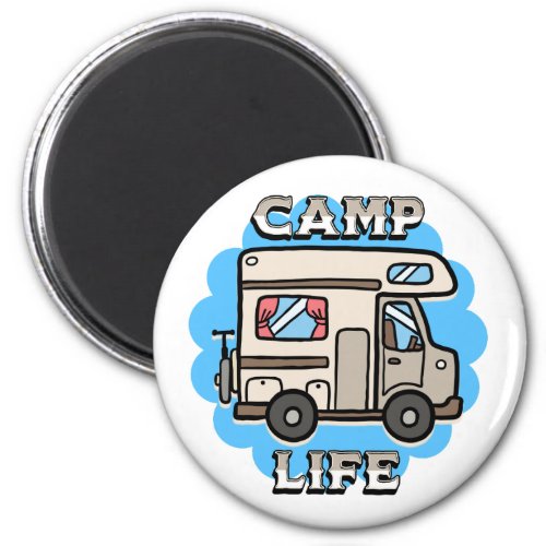 Camp Life  Retro Camper Magnet
