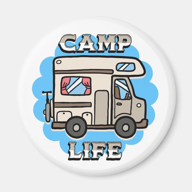 Camp Life | Retro Camper Magnet (Front)