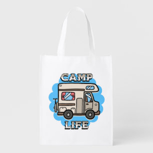 Camp Life   Retro Camper Personalized Grocery Bag