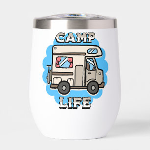 Camp Life   Retro Camper Personalized Thermal Wine Tumbler