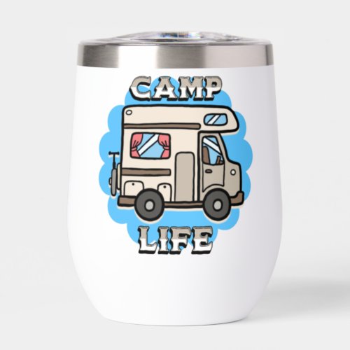 Camp Life  Retro Camper Personalized Thermal Wine Tumbler