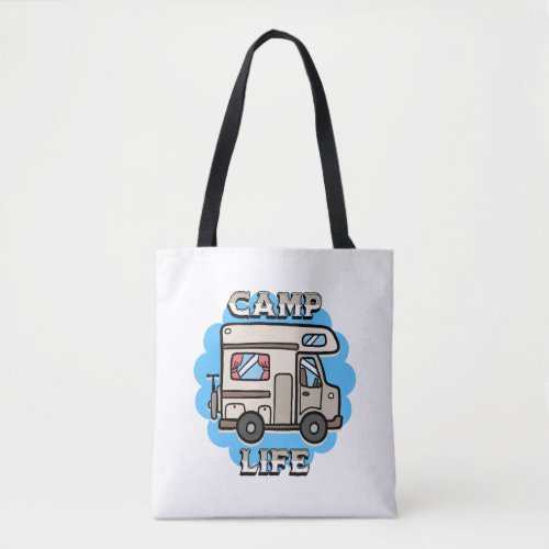 Camp Life  Retro Camper Personalized Tote Bag