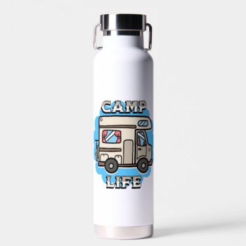 Camp Life  Retro Camper Personalized Water Bottle