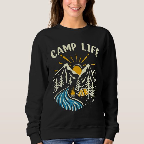 Camp Life Summer  Camper Camping Kids Sweatshirt