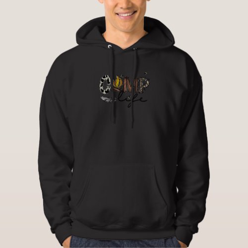Camp Life With Cam Fire Leopard Cow Camping Hoodie