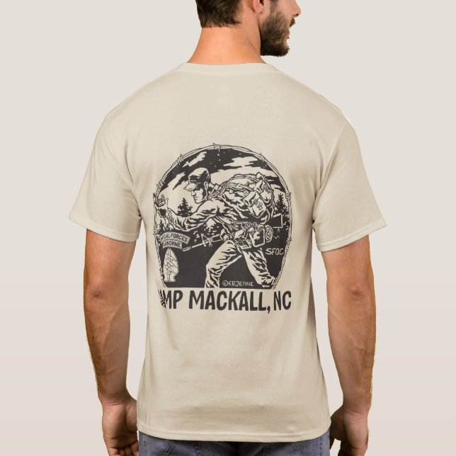 'Camp Mackall' - long tab - back T-Shirt (Back)