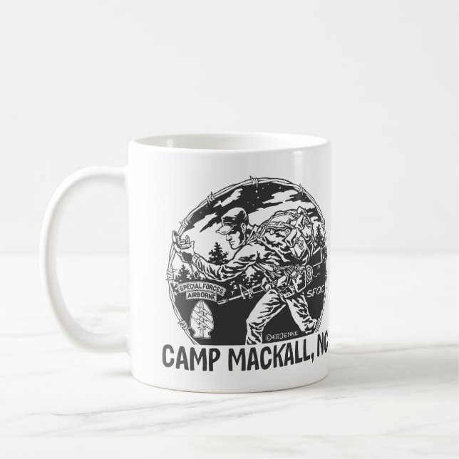 'Camp Mackall' - long tab Coffee Mug (Left)