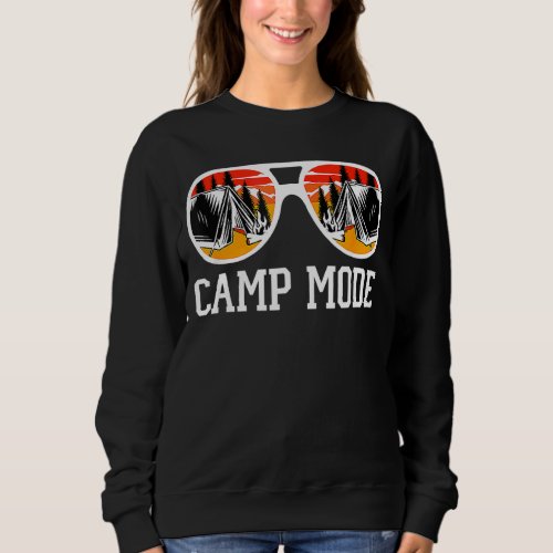 Camp Mode  70s 80s Vintage Camping Camp Mode Sungl Sweatshirt