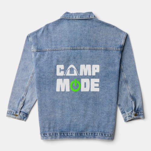 Camp Mode On Camping  Denim Jacket