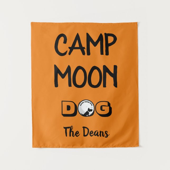 Camp moon dog family flag tapestry (Front)