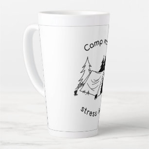 Camp more stress less latte mug
