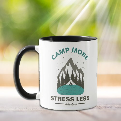 Camp More Stress Less Monogram Mug