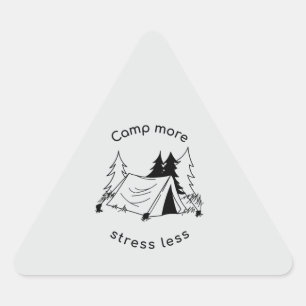 Camp more stress less  triangle sticker