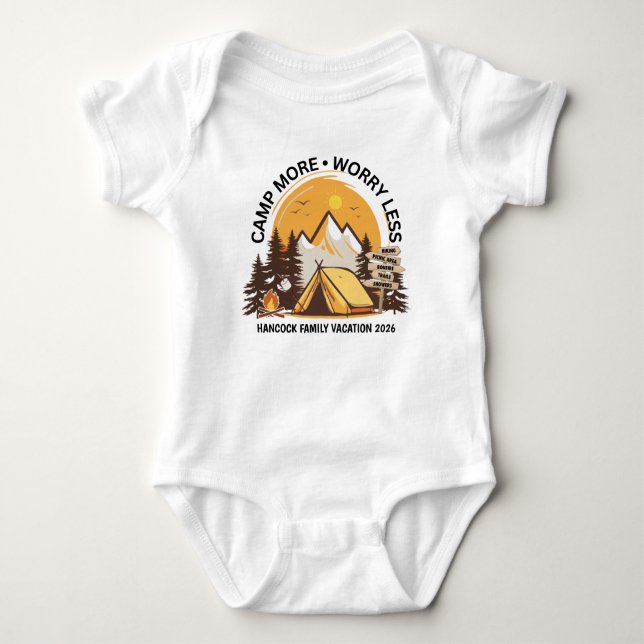 Camp More Worry Less Camp Baby Bodysuit (Front)