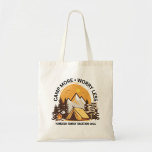Camp More Worry Less Camp Tote Bag