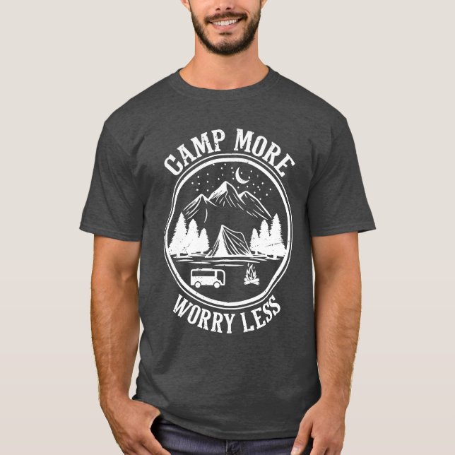 Camp More Worry Less Camping t shirt girl (Front)
