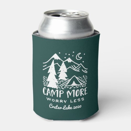 Camp More Worry Less  Custom Camping Can Cooler