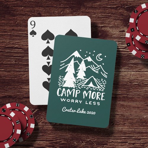 Camp More Worry Less  Custom Camping Playing Cards