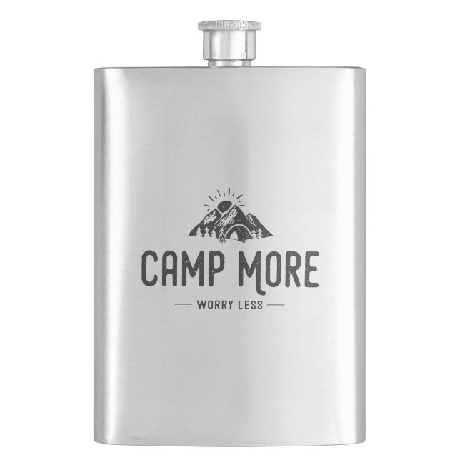 Camp More Worry Less Flask (Front)