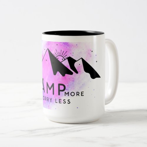 Camp More Worry Less Happy Camper Two_Tone Coffee Mug