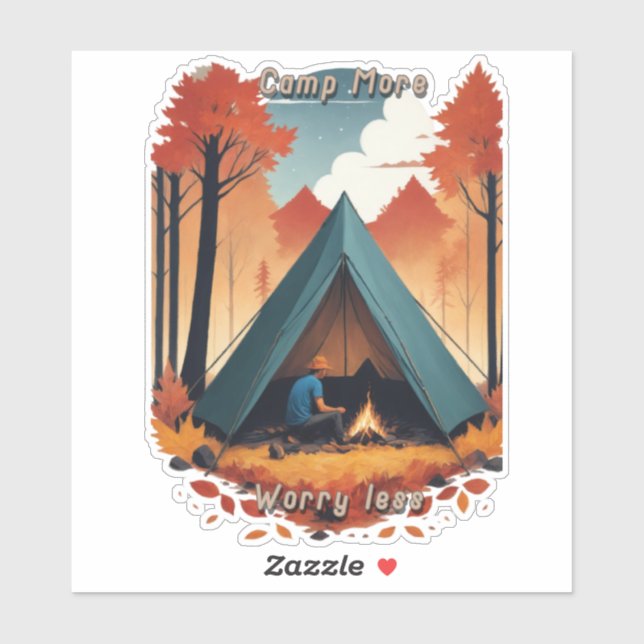 Camp More, Worry Less Sticker (Sheet)