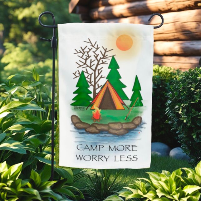 Camp More Worry Less Tent Inspirivity  Garden Flag (Creator Uploaded)