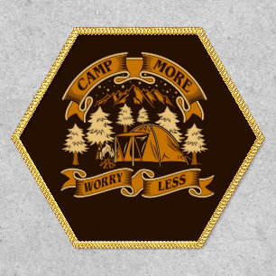 Camp More Worry Less Tent Wilderness Camping Outdo Patch