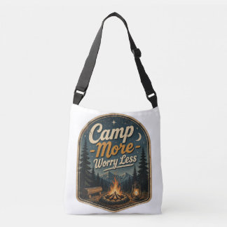Camp More, Worry Less – Vintage Camping Adventure Crossbody Bag