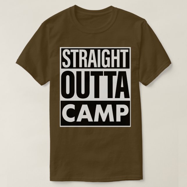 Camp Name Straight Outta Camp T-Shirt (Design Front)