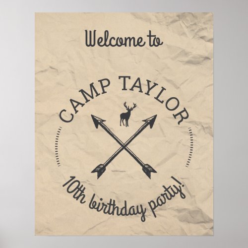 Camp Name Wilderness Birthday Party Poster