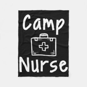 Camp Nurse First Aid Kit Silhouette Art  Fleece Blanket