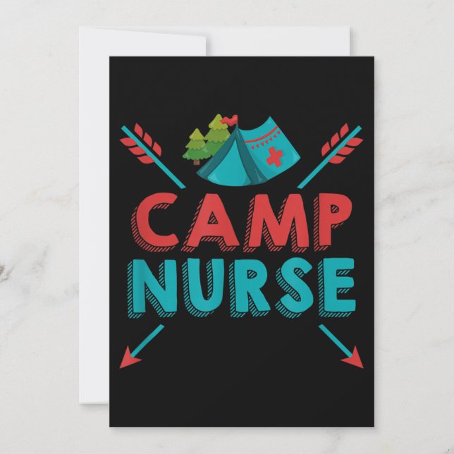 Camp Nurse Nursing RN Appreciation Camping Invitation (Front)
