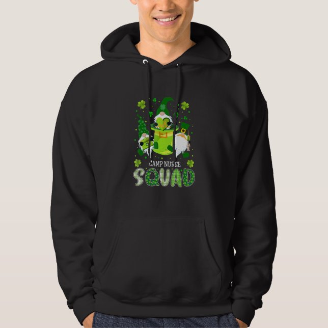 Camp Nurse Squad Nursing St Patrick Day Gnomes Iri Hoodie (Front)