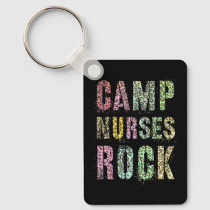 Camp Nurses Do Rock Leopard Print Camping Squad Me Keychain