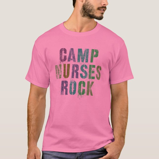 CAMP NURSES ROCKS Funny Camping Medical Squad Medi T-Shirt (Front)