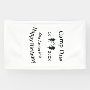 Camp one happy birthday name date campingadventure banner