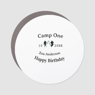 Camp one happy birthday name date campingadventure car magnet