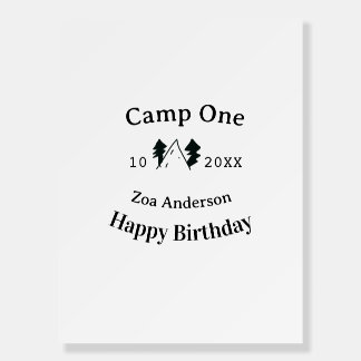 Camp one happy birthday name date campingadventure foam board