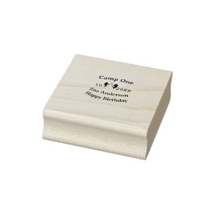 Camp one happy birthday name date campingadventure rubber stamp