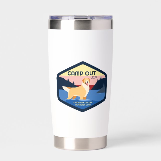 Camp Out 2025 Golden Travel Mug Insulated Tumbler (Front)