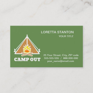 Camp out business card