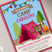 Camp Out Glamping Birthday Party Invitation