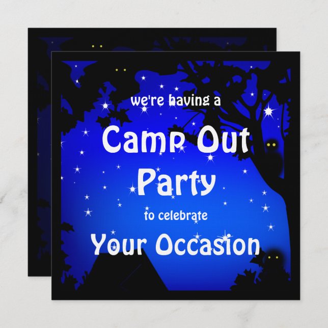 Camp Out Party Invitation (Front/Back)