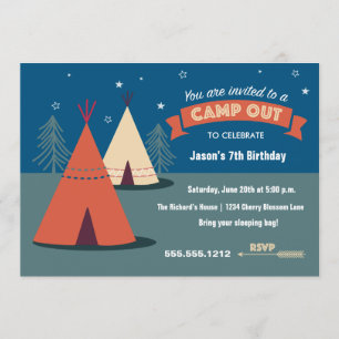 Camp Out Party Invitation