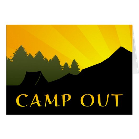 Camp Out Sunset Scene Cards (Front Horizontal)