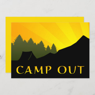 Camp Out Sunset Scene Invitation