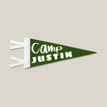 Camp Personalized Kids Pennant Flag<br><div class="desc">Hand-lettered Camp green pennant flag featuring your child's personalized name. Customize the name and the color background using the Edit/Customize option.</div>