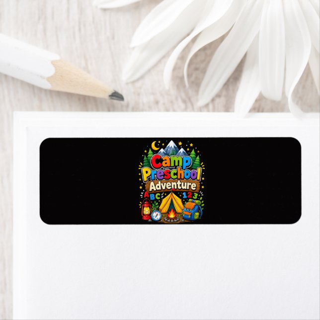 Camp Preschool Adventure Back to School First Day Label (Insitu)